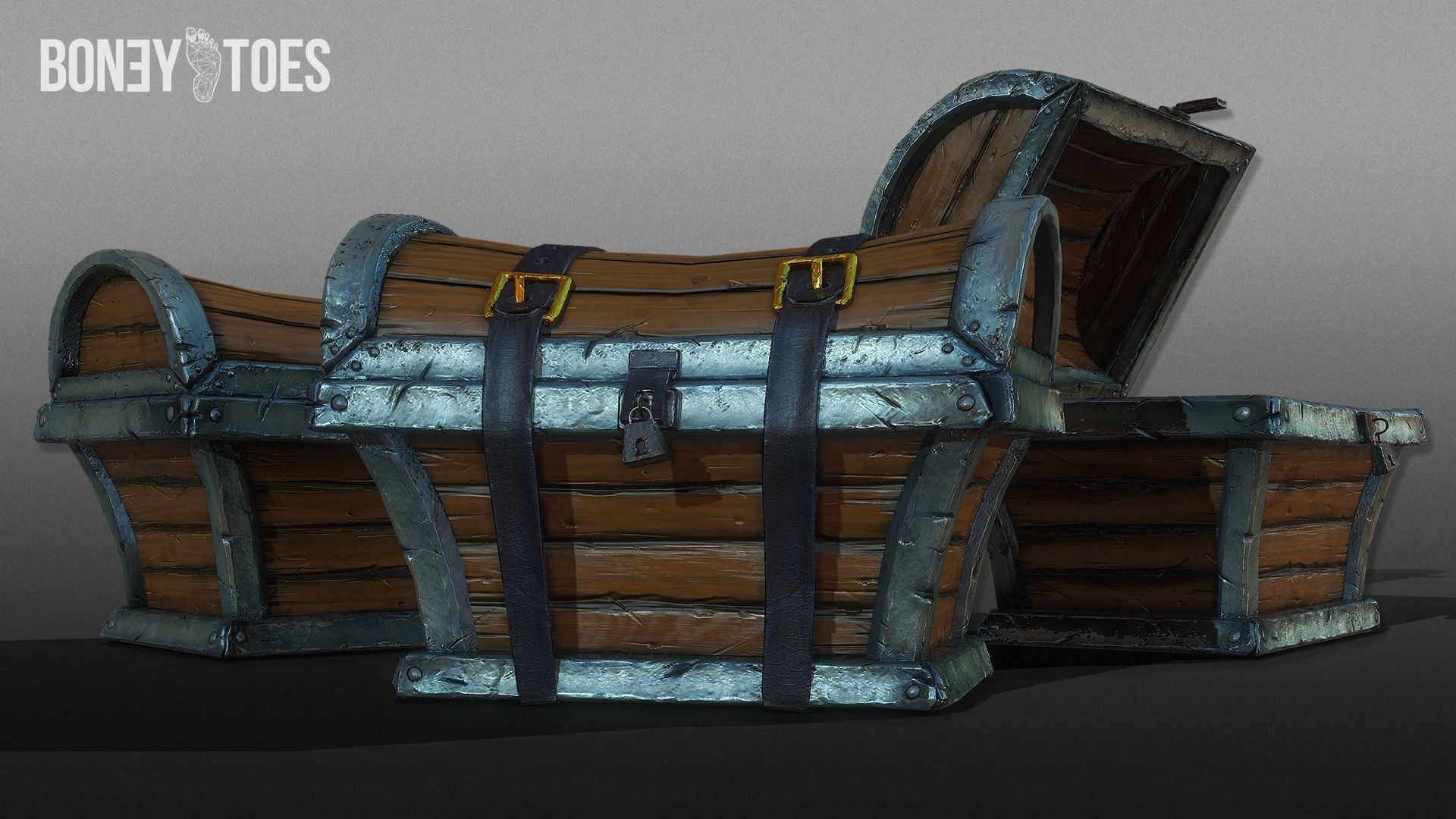 Treasure Chest Trunk - Game Ready Low-poly 3D model_1