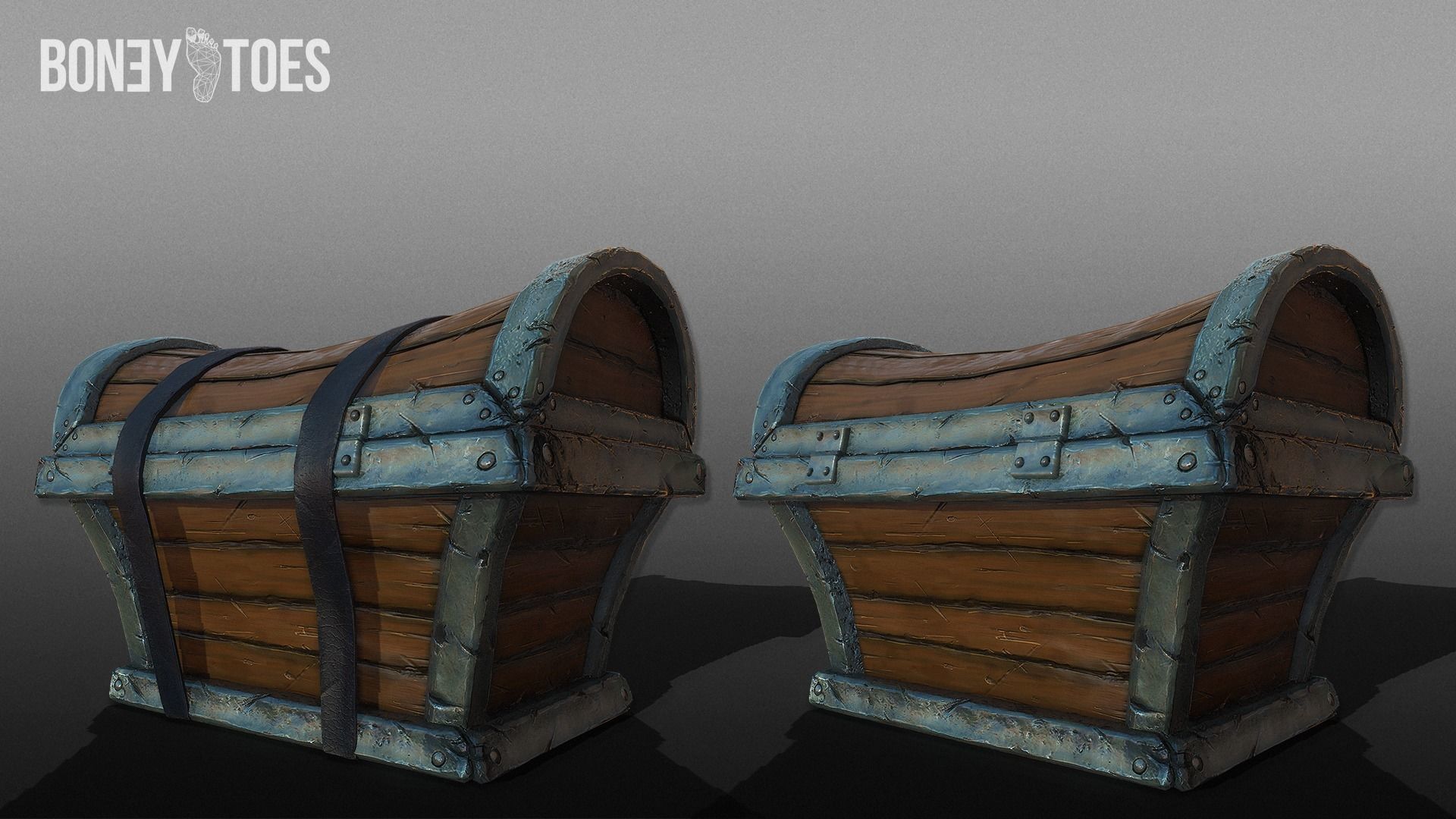 Treasure Chest Trunk - Game Ready Low-poly 3D model_8