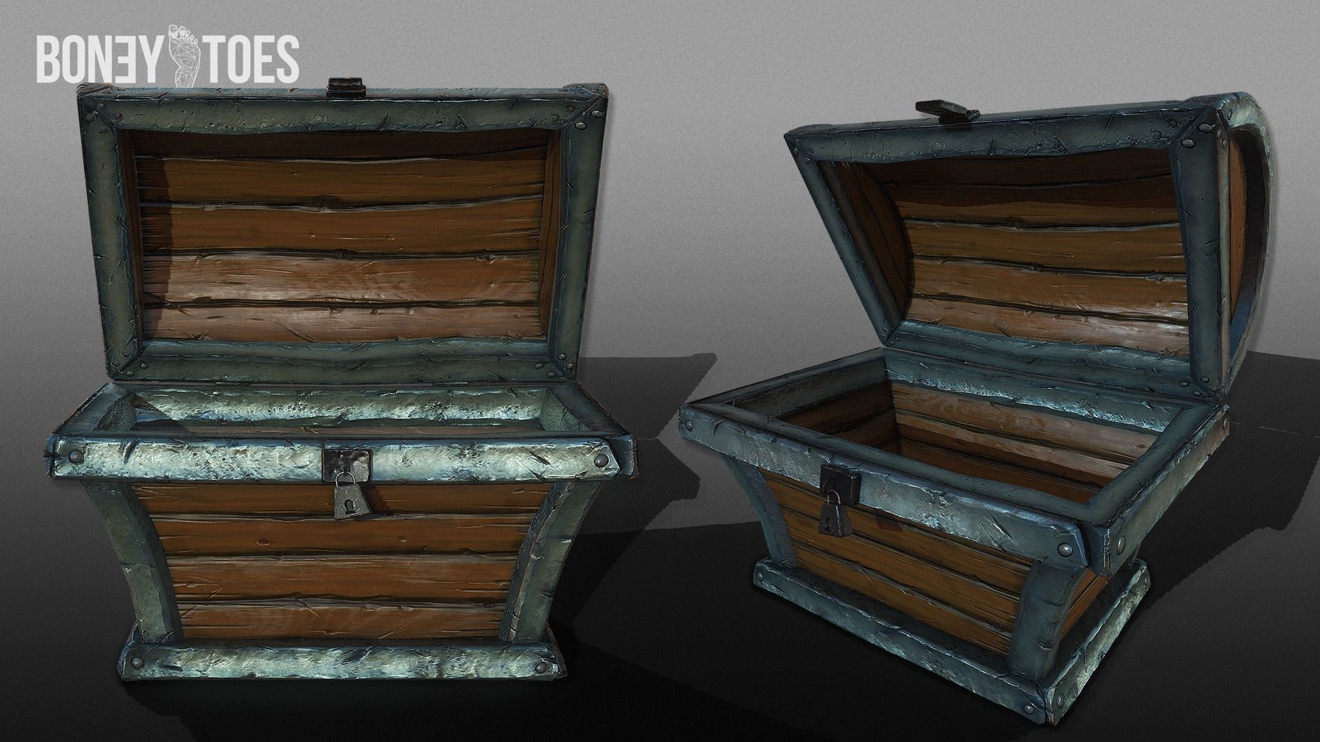 Treasure Chest Trunk - Game Ready Low-poly 3D model_5