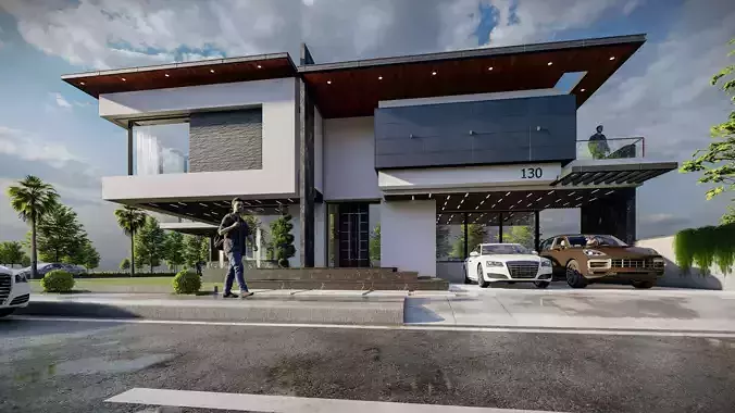 Contemporary Villa 3d model