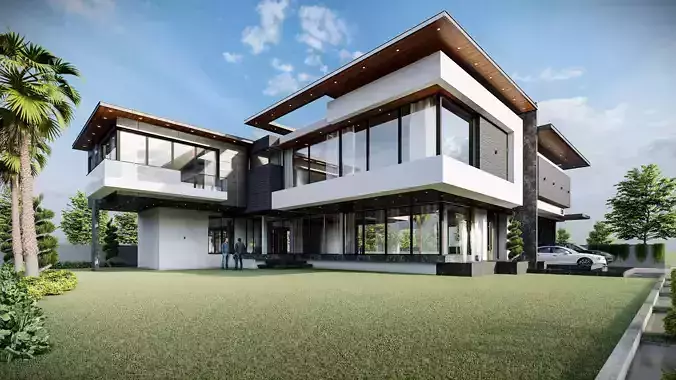 Modern Villa Model House  Miniature Bungalow