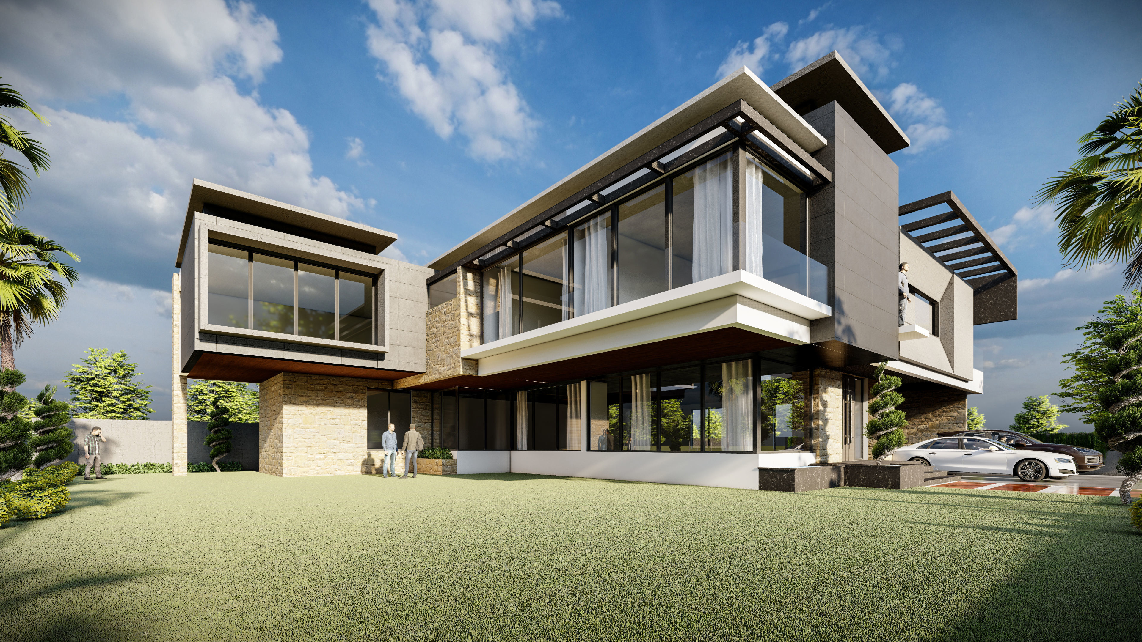 2 kanal Modern contemporary house design with sketchup model 3D model_1