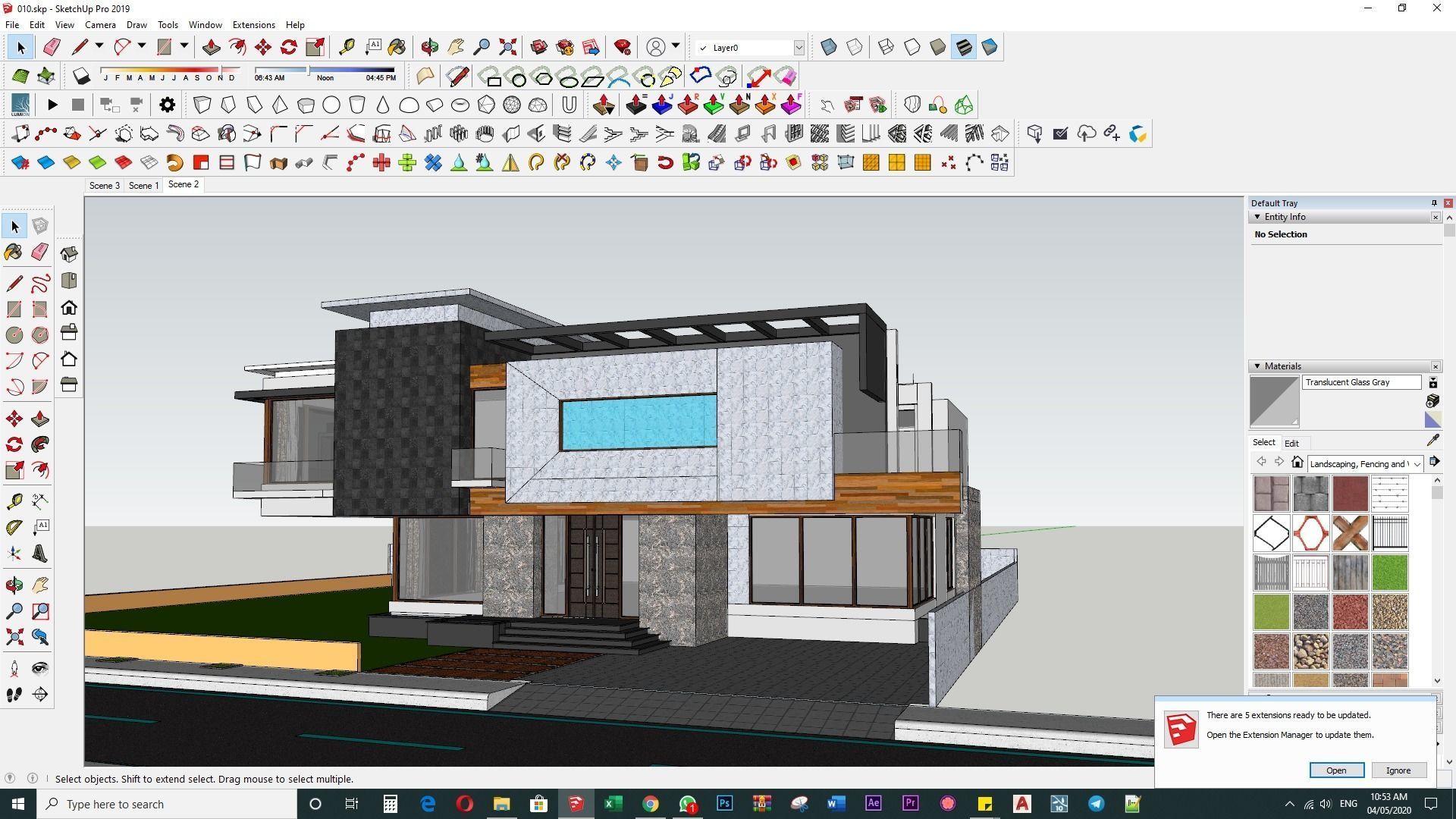 2 kanal Modern contemporary house design with sketchup model 3D model_3