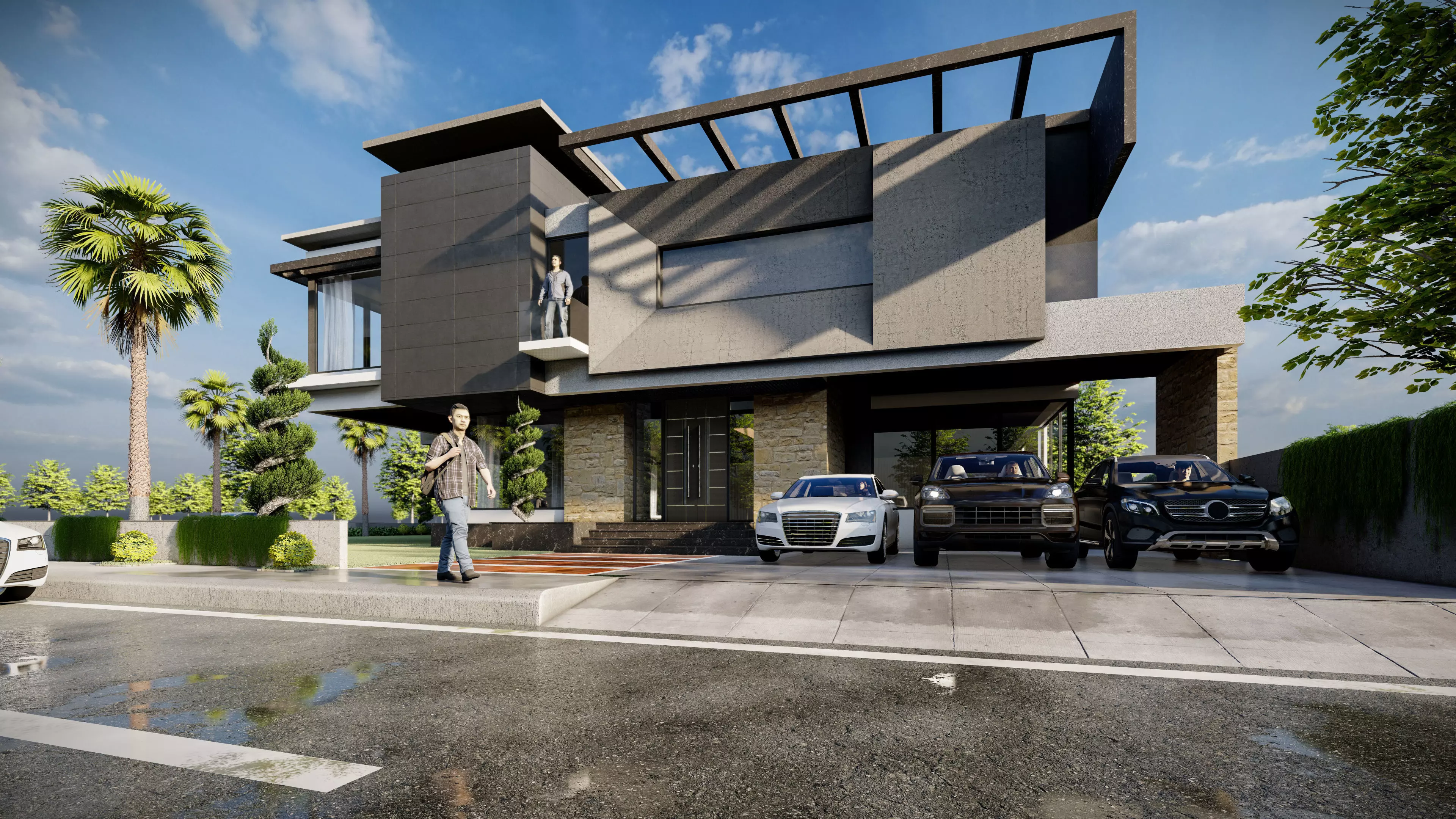 2 kanal Modern contemporary house design with sketchup model 3D model_0