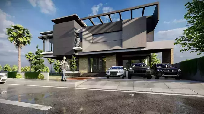 2 kanal Modern contemporary house design with sketchup model