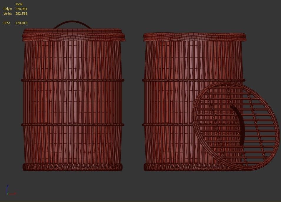 Furniture storage rattan Libby Safavieh 3D model_3