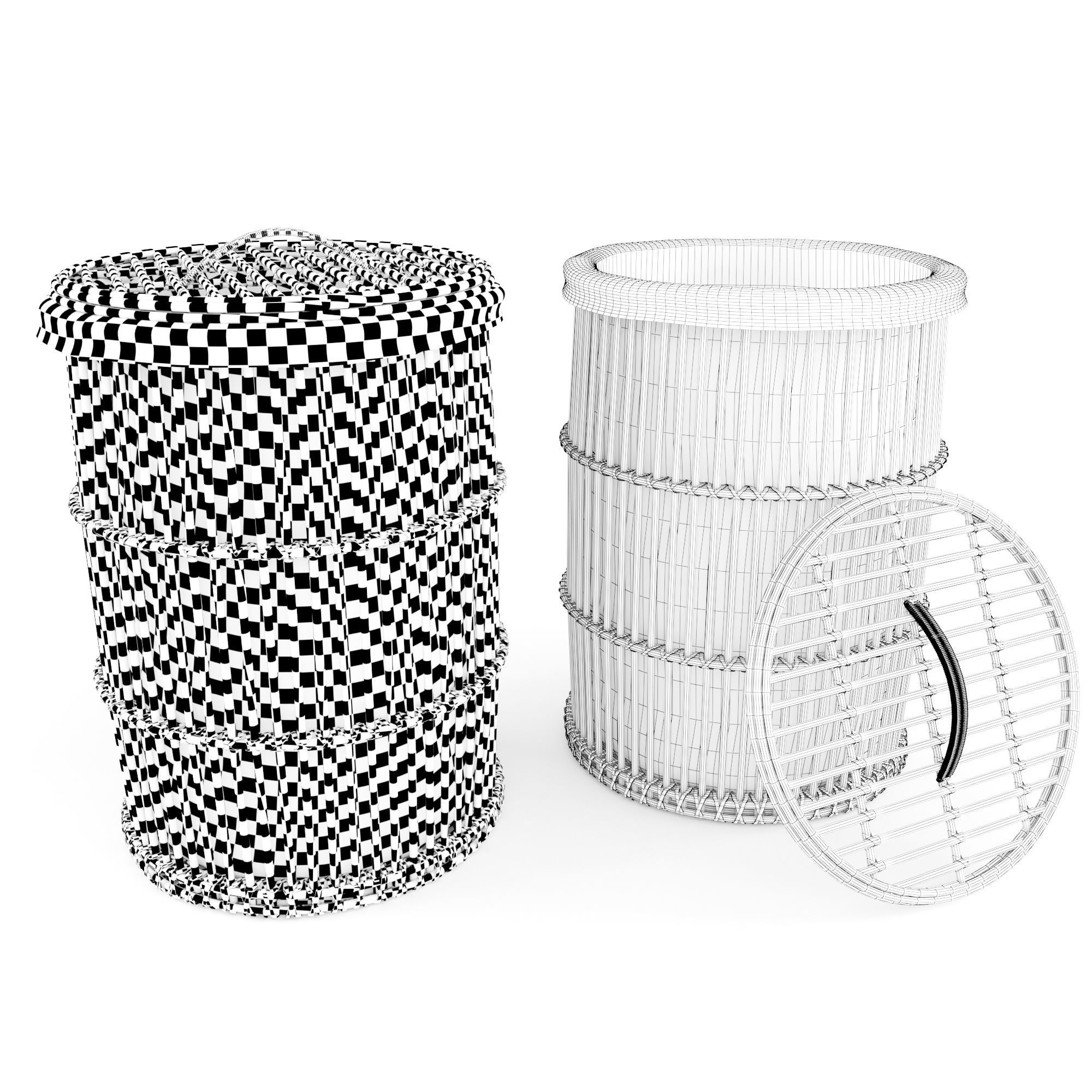 Furniture storage rattan Libby Safavieh 3D model_2