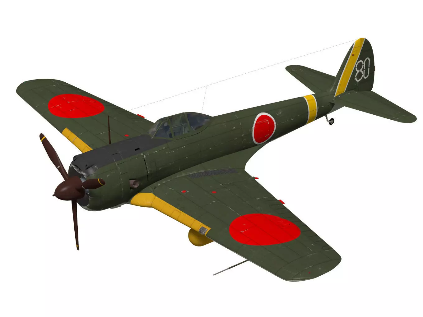 Ki43 Hayabusa type2-kou oscar 3D model