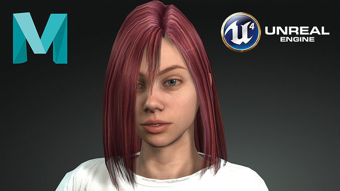 Realistic Woman Human Girl Game Character Emily Low-poly 3D model