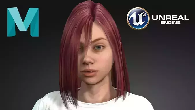 Realistic Woman Human Girl Game Character Emily