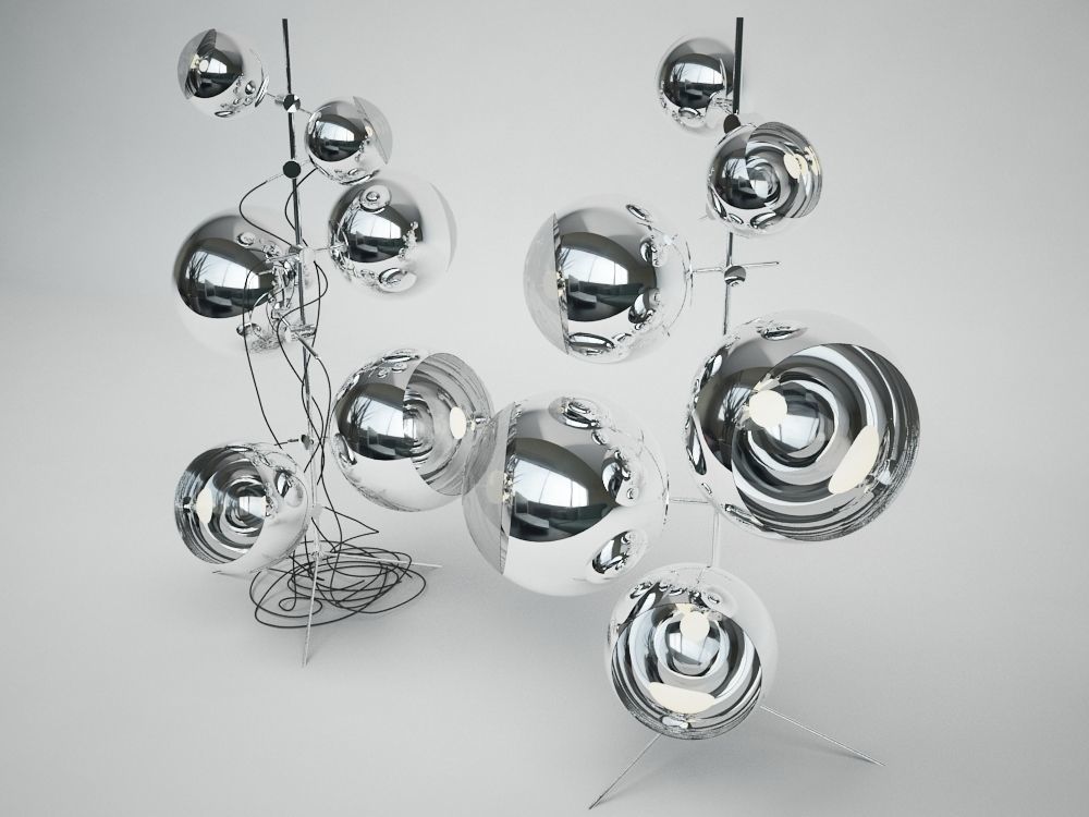 TOM DIXON MIRROR BALL STANDING LAMP 02 3D model_4