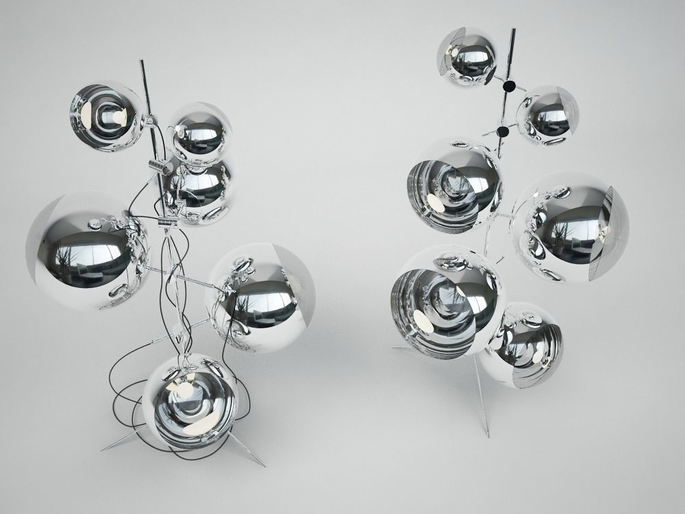 TOM DIXON MIRROR BALL STANDING LAMP 02 3D model_2