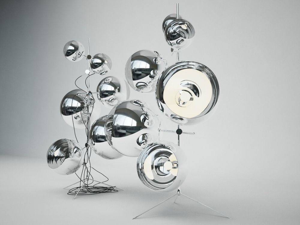 TOM DIXON MIRROR BALL STANDING LAMP 02 3D model_1