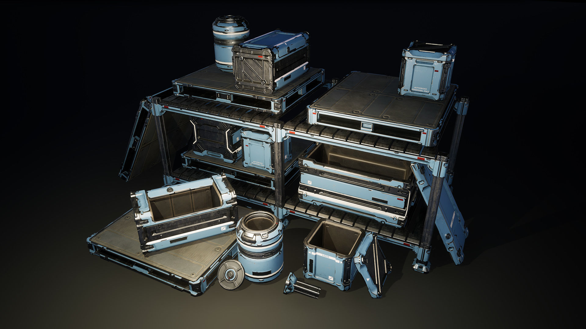 Sci-Fi Crates Pack - Game-Ready UE4 Assets Low-poly 3D model_8