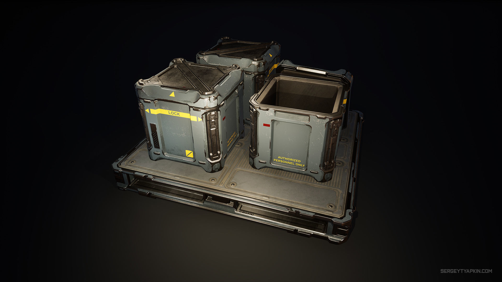 Sci-Fi Crates Pack - Game-Ready UE4 Assets Low-poly 3D model_2