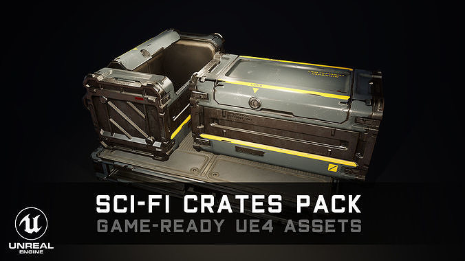Sci-Fi Crates Pack - Game-Ready UE4 Assets Low-poly 3D model