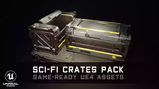 Sci-Fi Crates Pack - Game-Ready UE4 Assets Low-poly 3D model