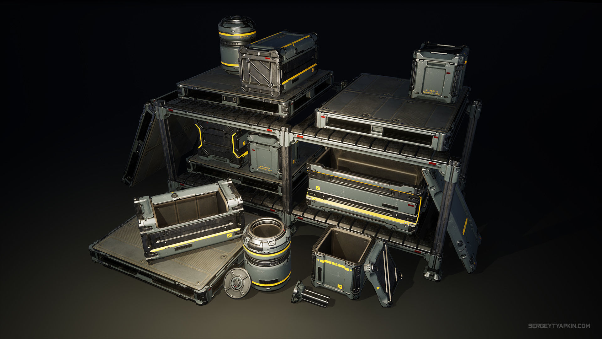 Sci-Fi Crates Pack - Game-Ready UE4 Assets Low-poly 3D model_5