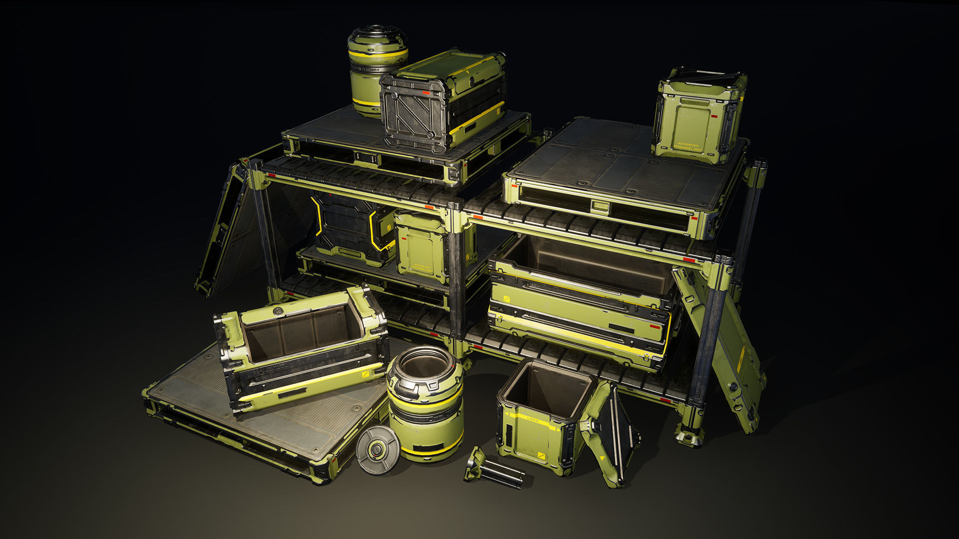 Sci-Fi Crates Pack - Game-Ready UE4 Assets Low-poly 3D model_7