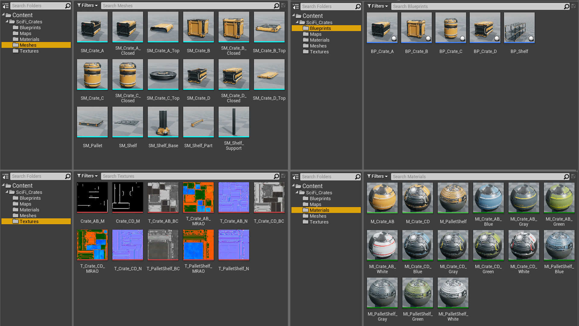 Sci-Fi Crates Pack - Game-Ready UE4 Assets Low-poly 3D model_9