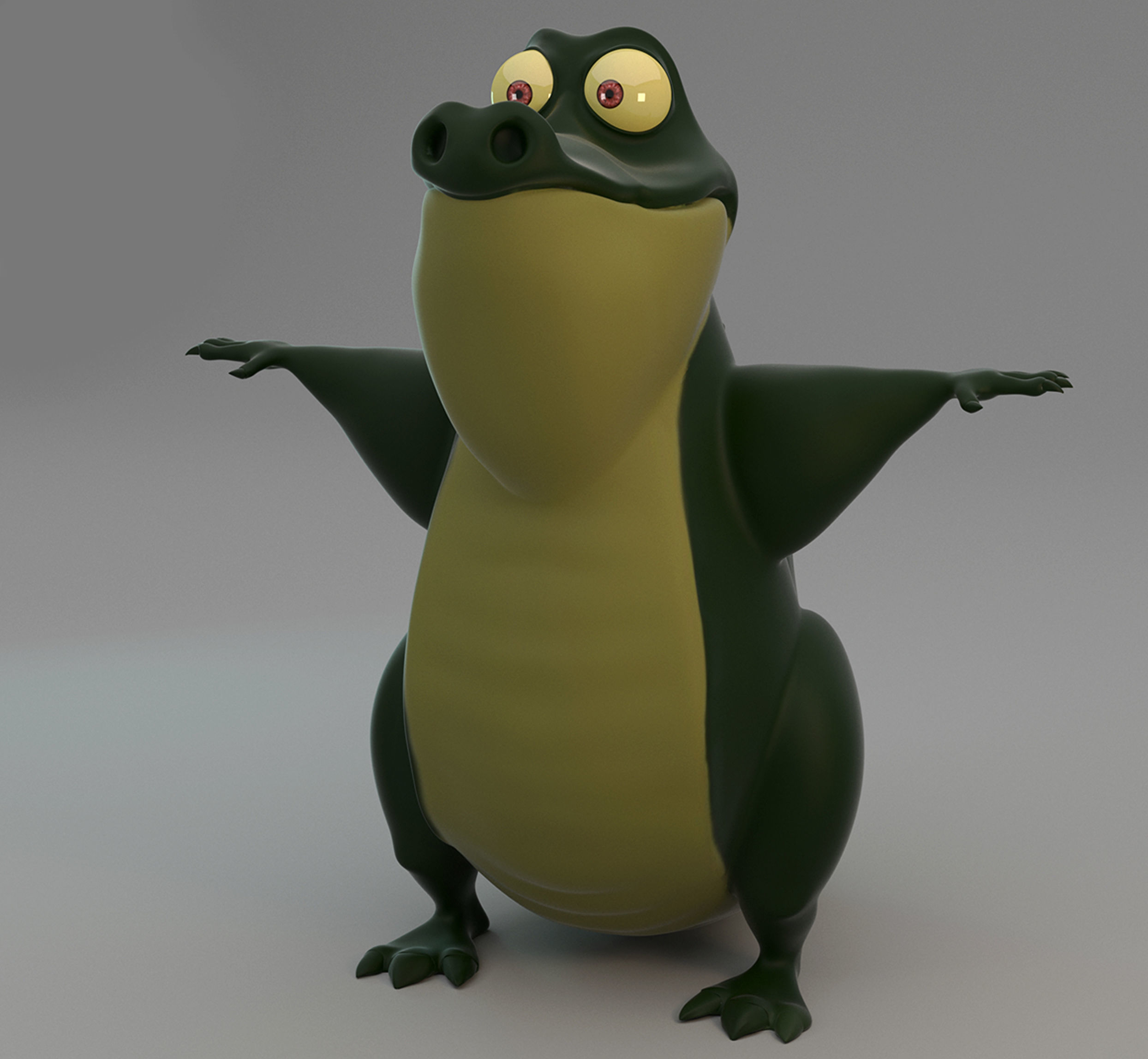 Stylized Crocodile Character 3D model_5