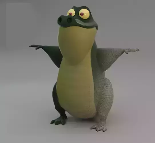 Stylized Crocodile Character 3D model Stylized Crocodile Character 3D model