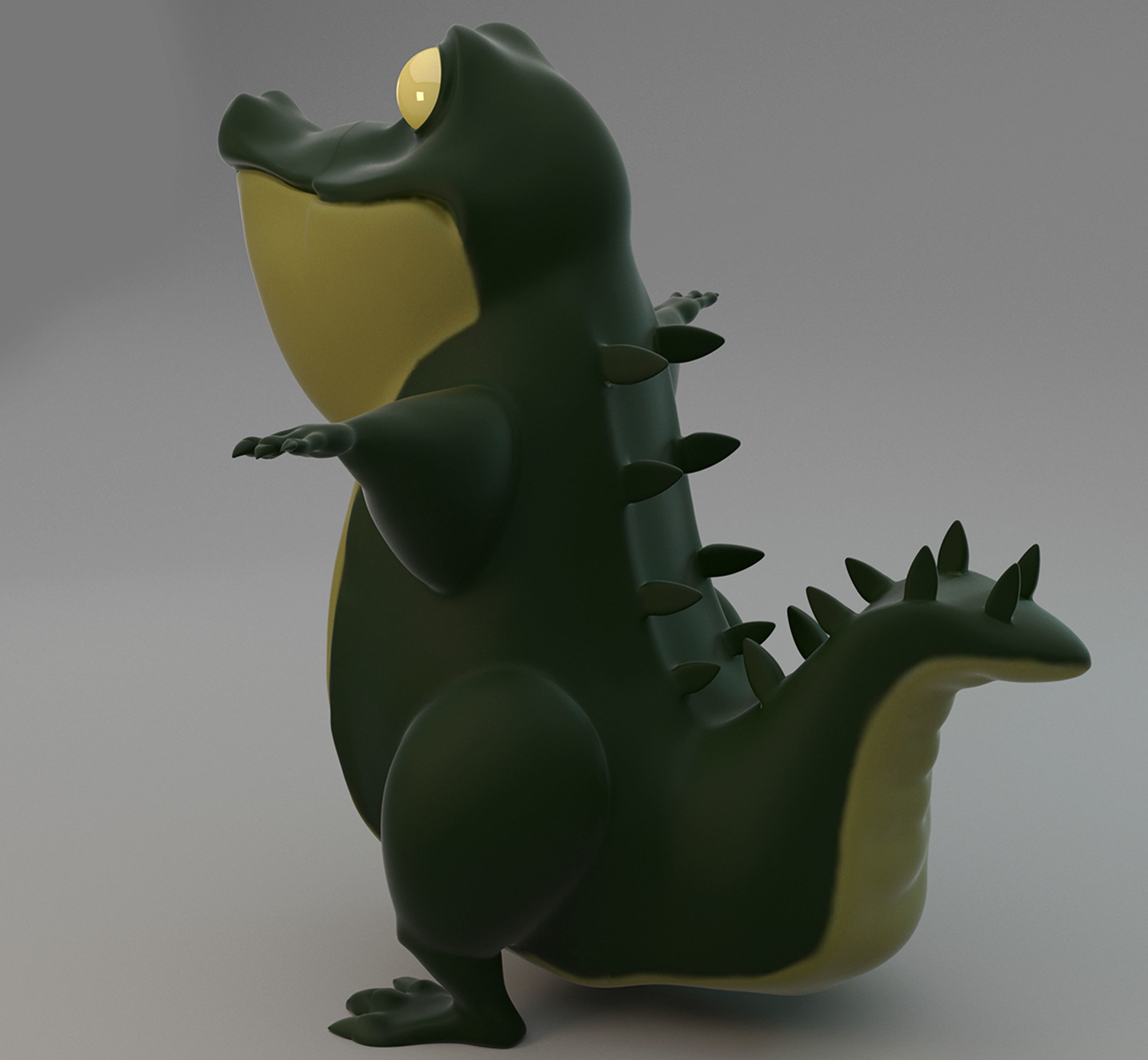 Stylized Crocodile Character 3D model_6
