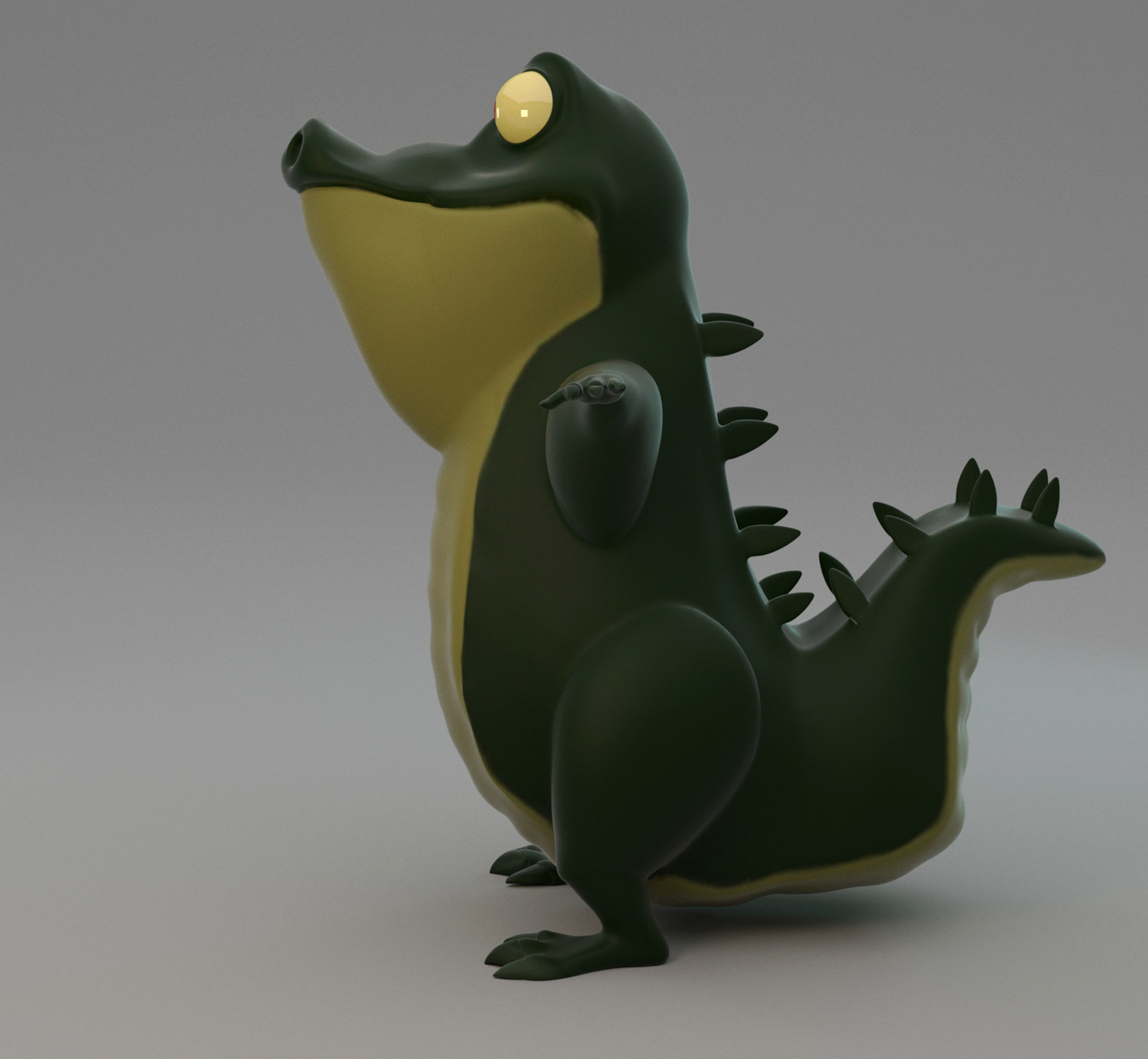 Stylized Crocodile Character 3D model_3