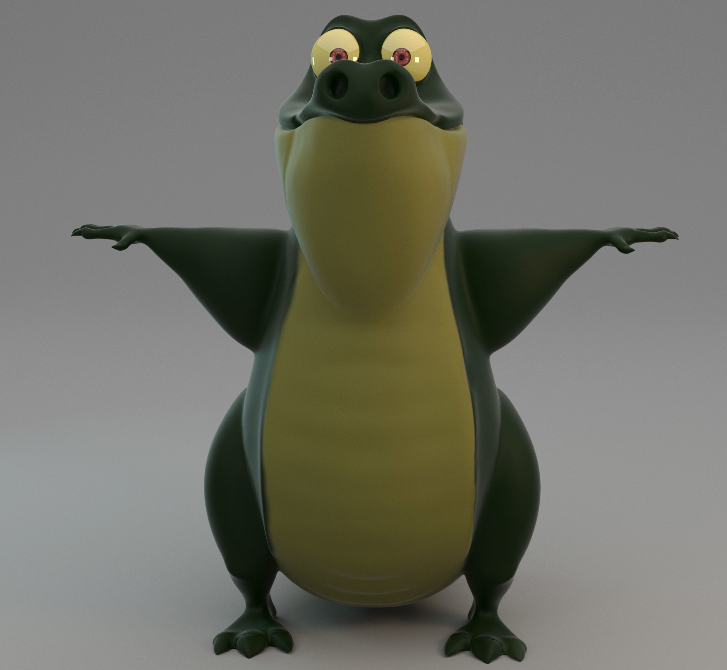 Stylized Crocodile Character 3D model_1