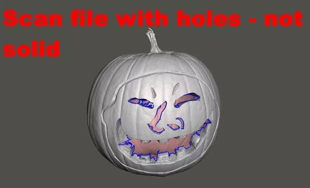 Halloween Pumpkin With Face 3D Scan Free 3D print model