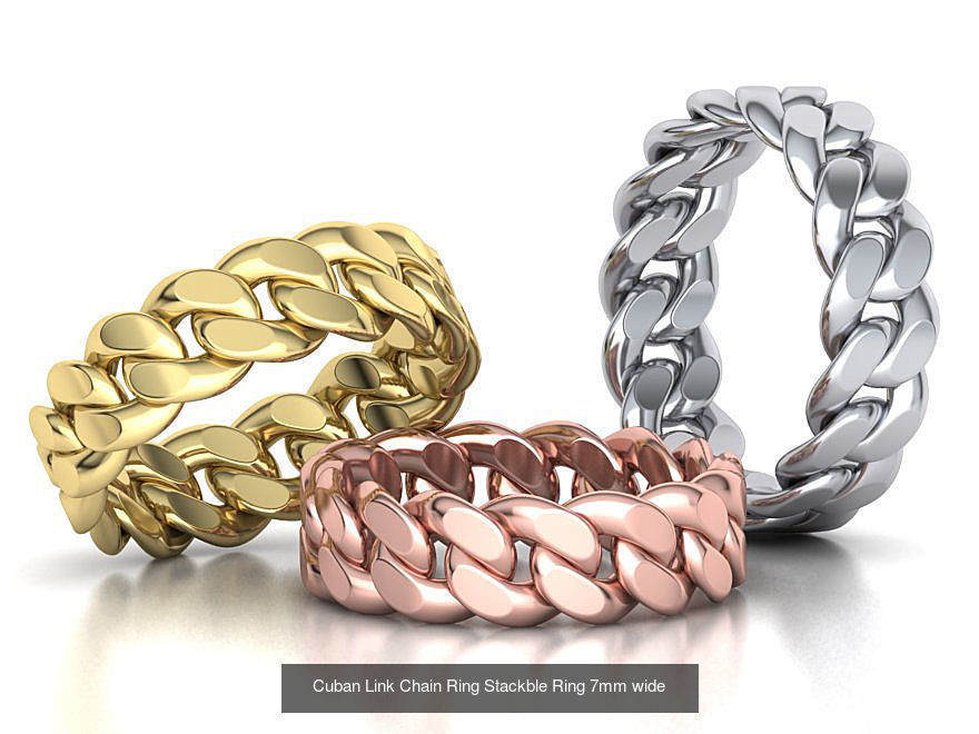 Cuban Ring Chain ring collection with discount _3