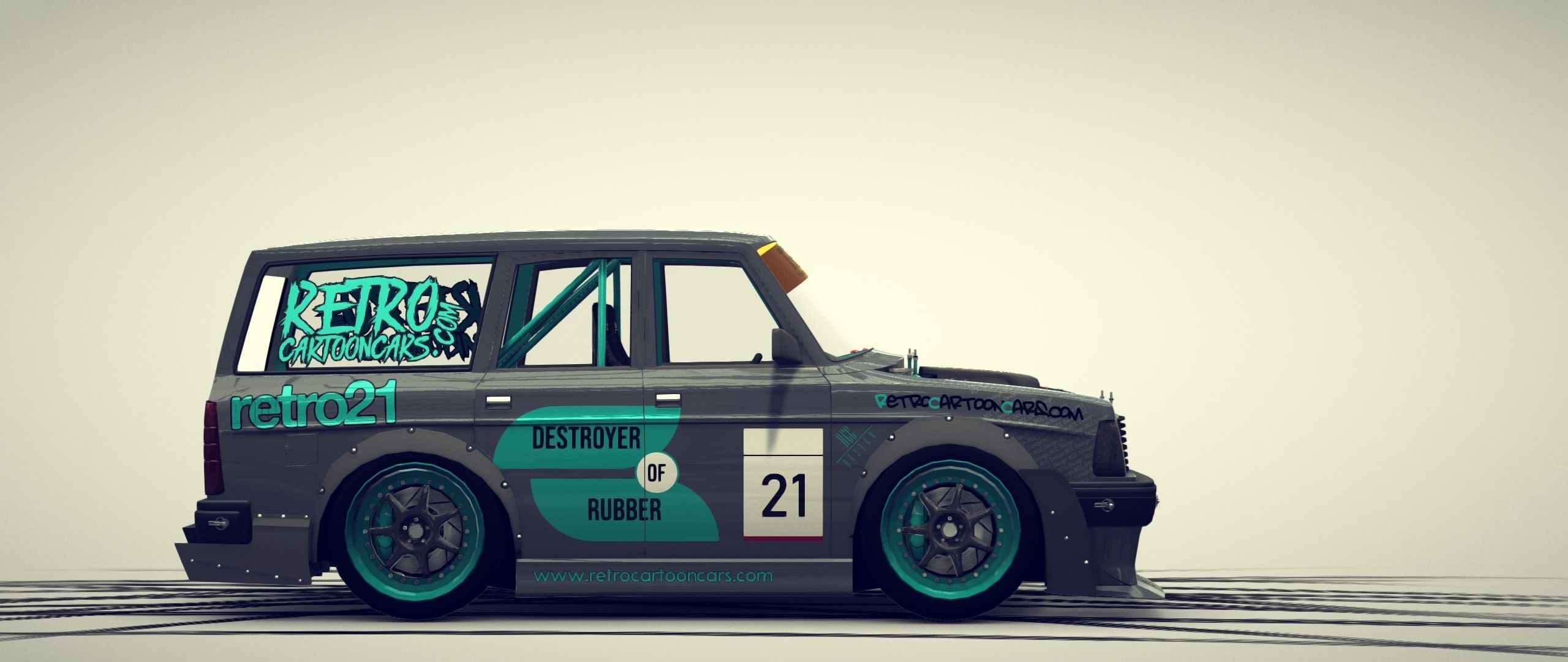 Cartoon Drift Car 3D model_1