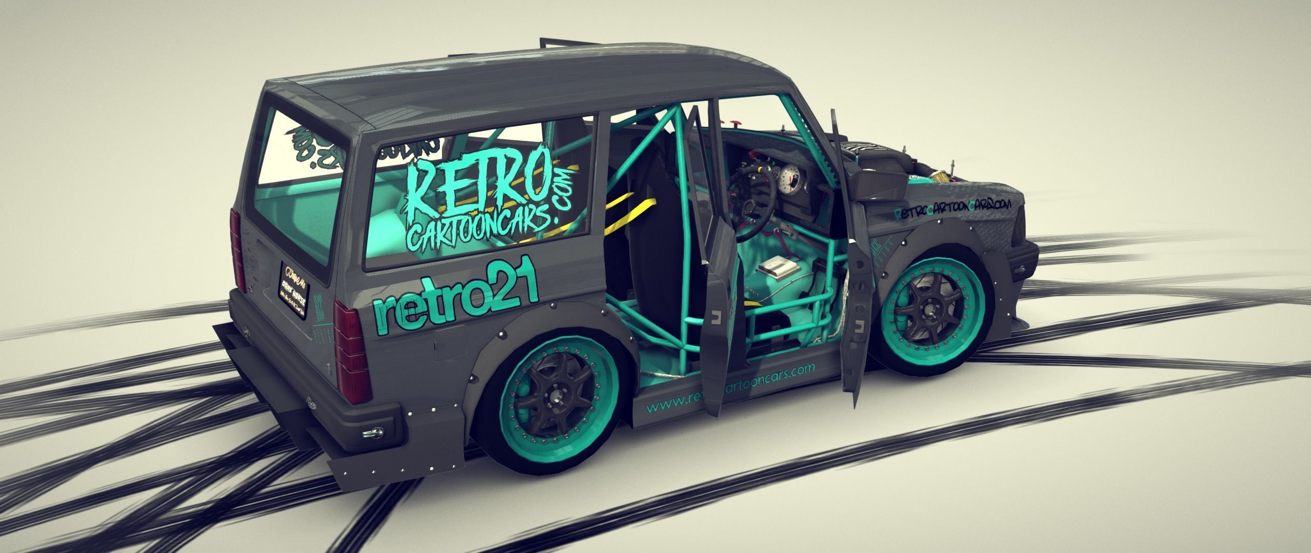 Cartoon Drift Car 3D model_6