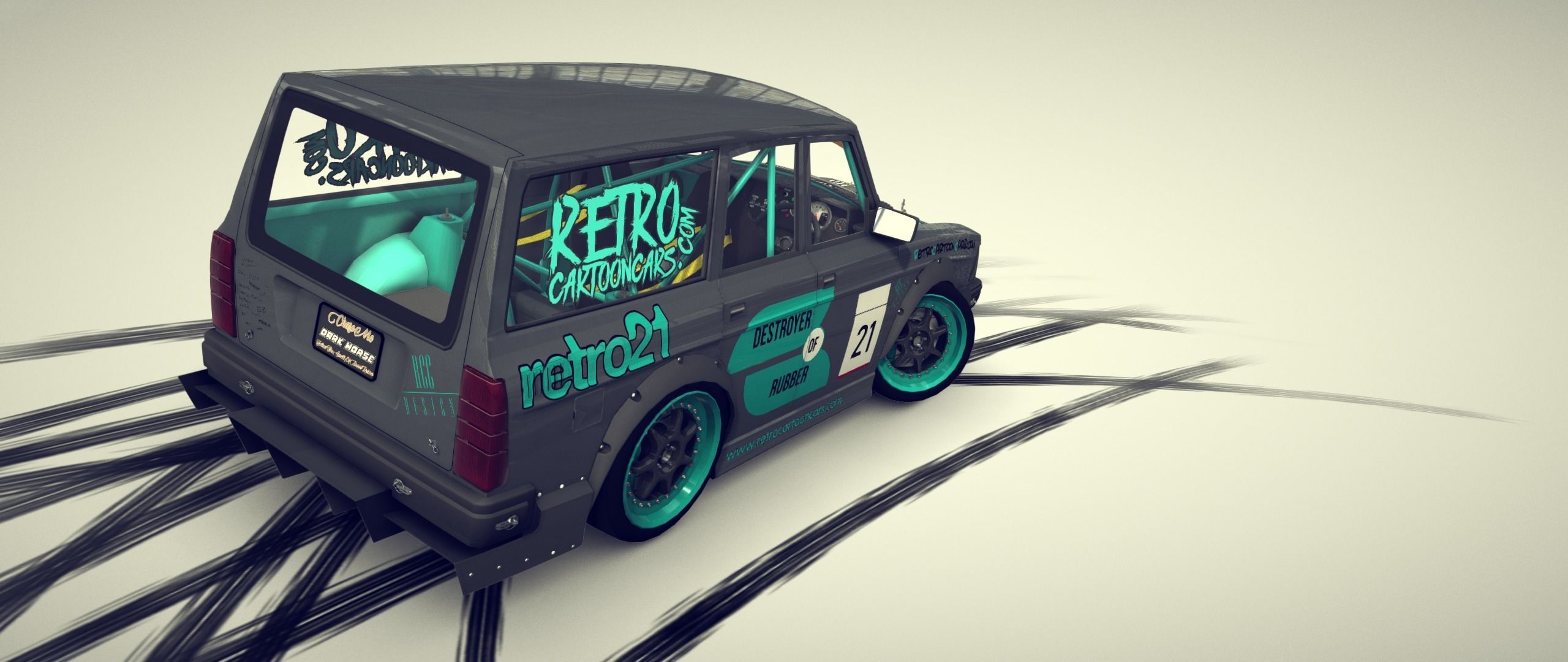 Cartoon Drift Car 3D model_8