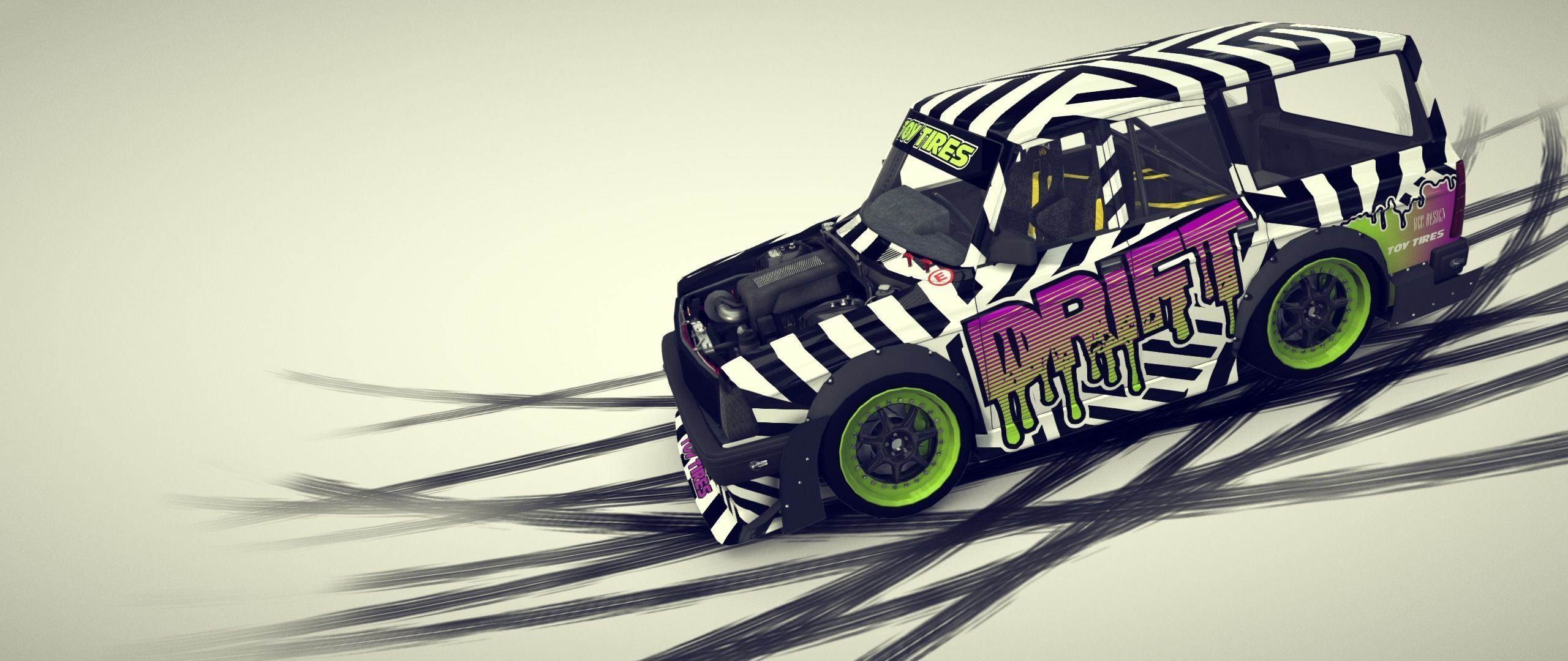 Cartoon Drift Car 3D model_12