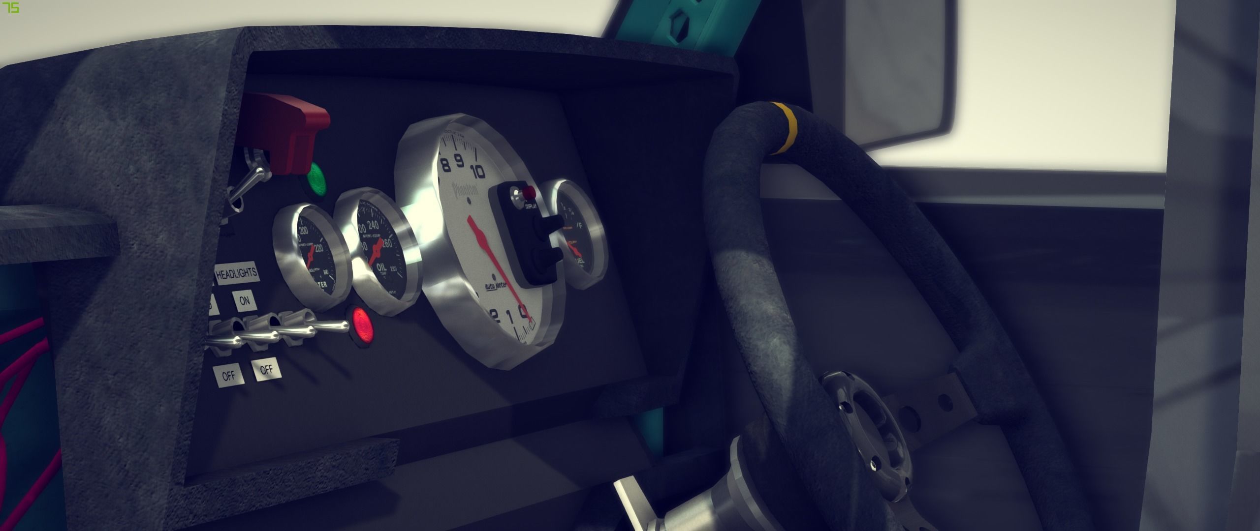 Cartoon Drift Car 3D model_5