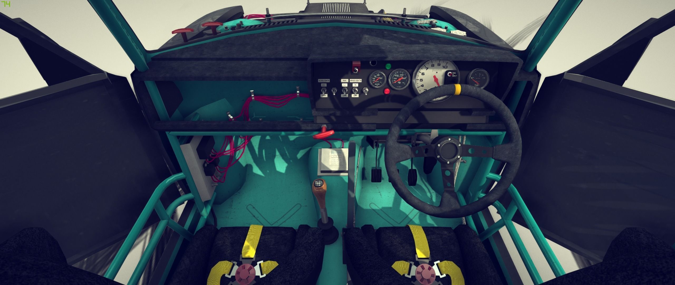 Cartoon Drift Car 3D model_3