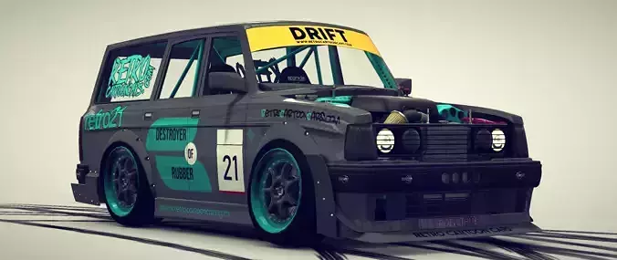 Cartoon Drift Car 3D model
