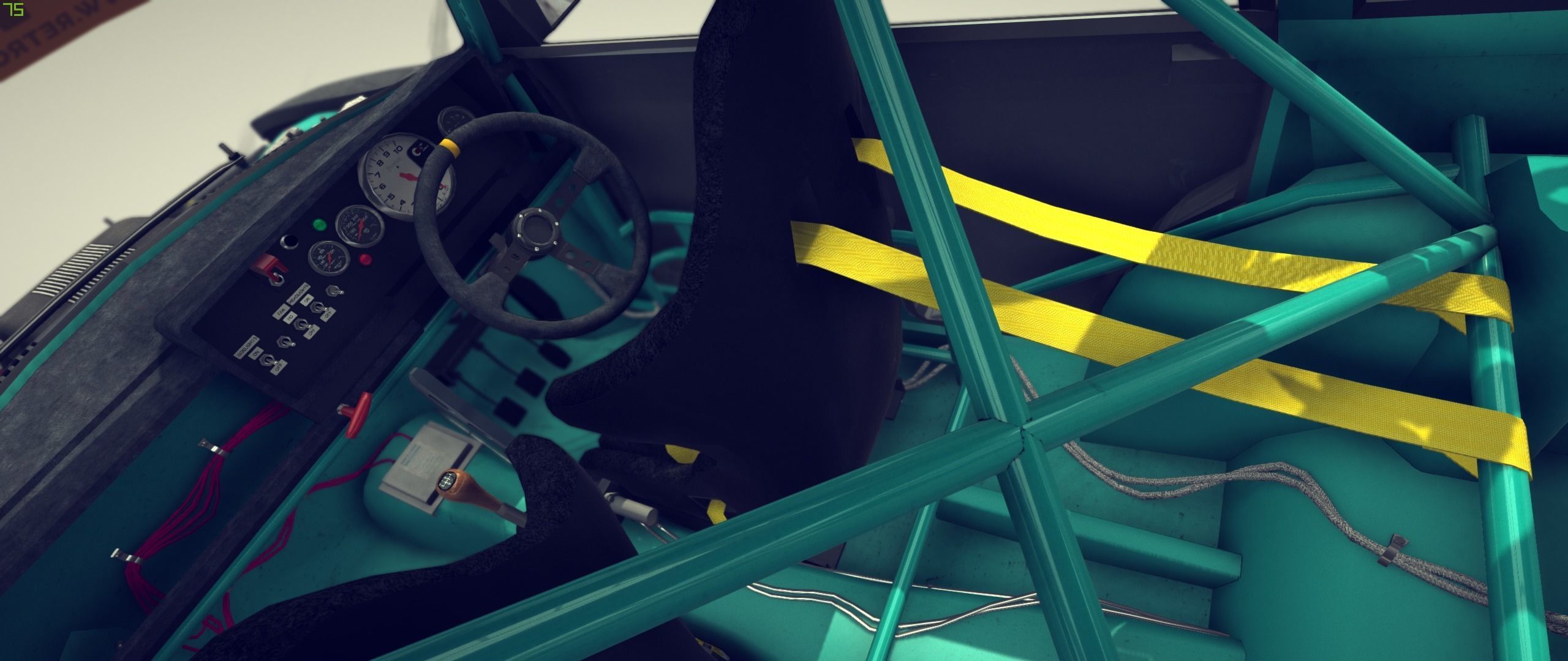 Cartoon Drift Car 3D model_4