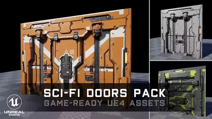 Sci-Fi Doors Pack - Game-Ready UE4 Assets
