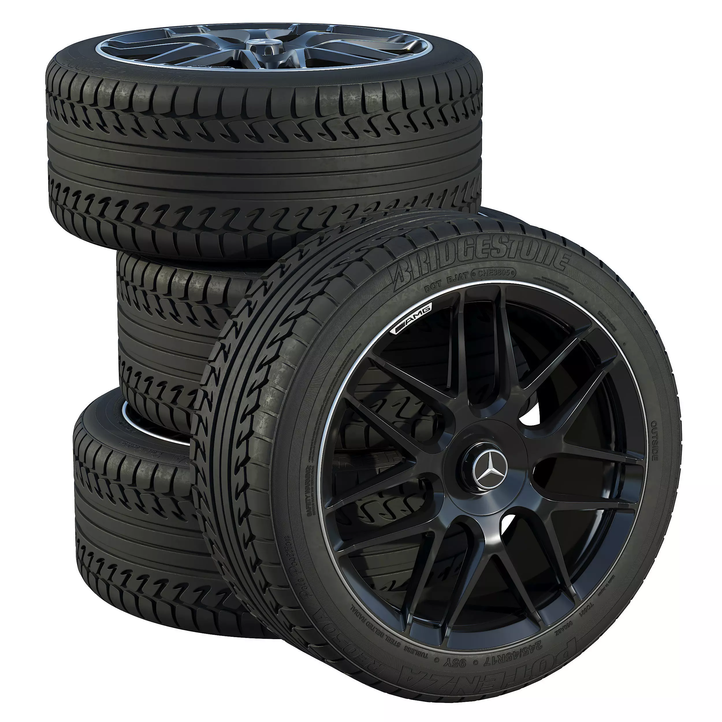 Mercedes wheels 3D model_0