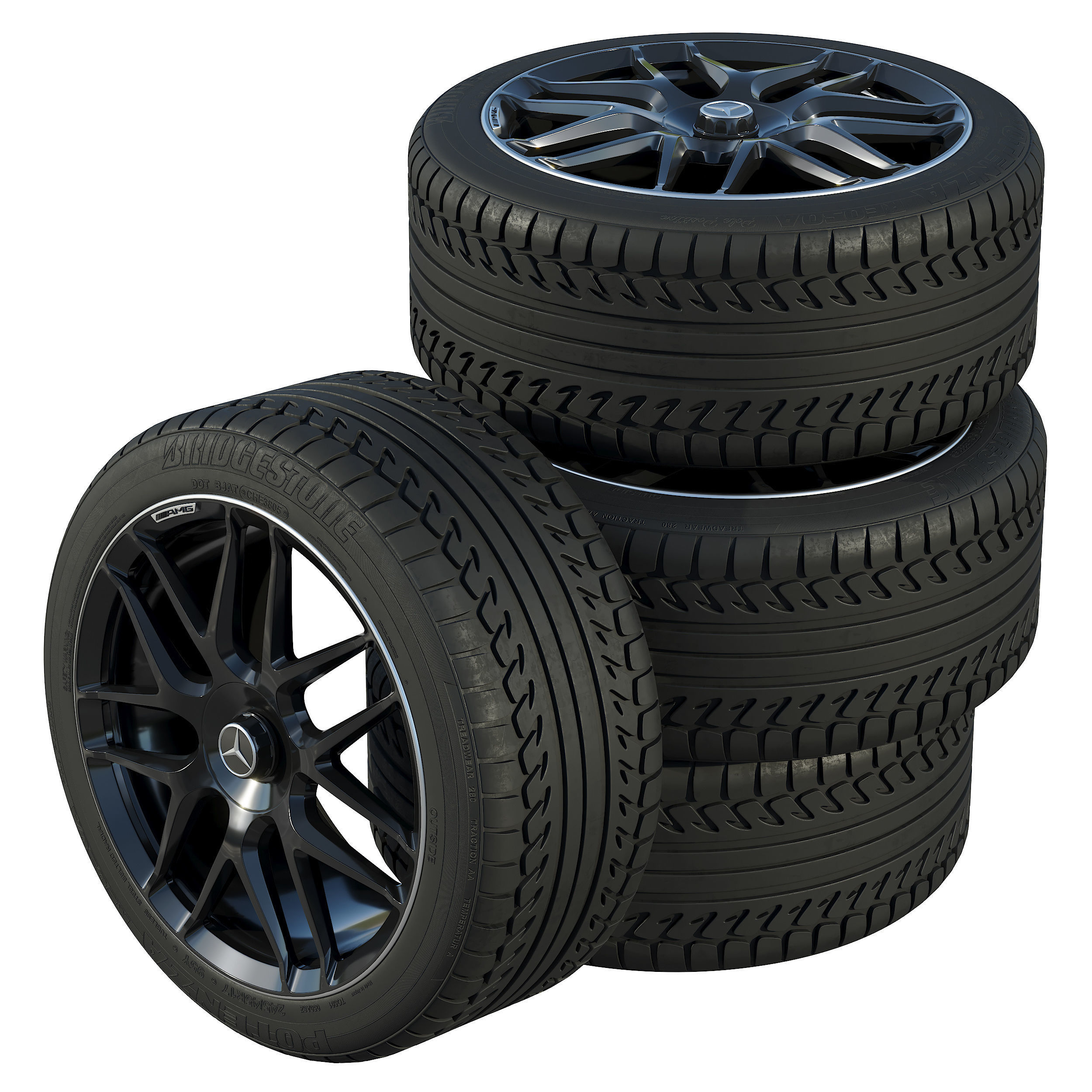 Mercedes wheels 3D model_1