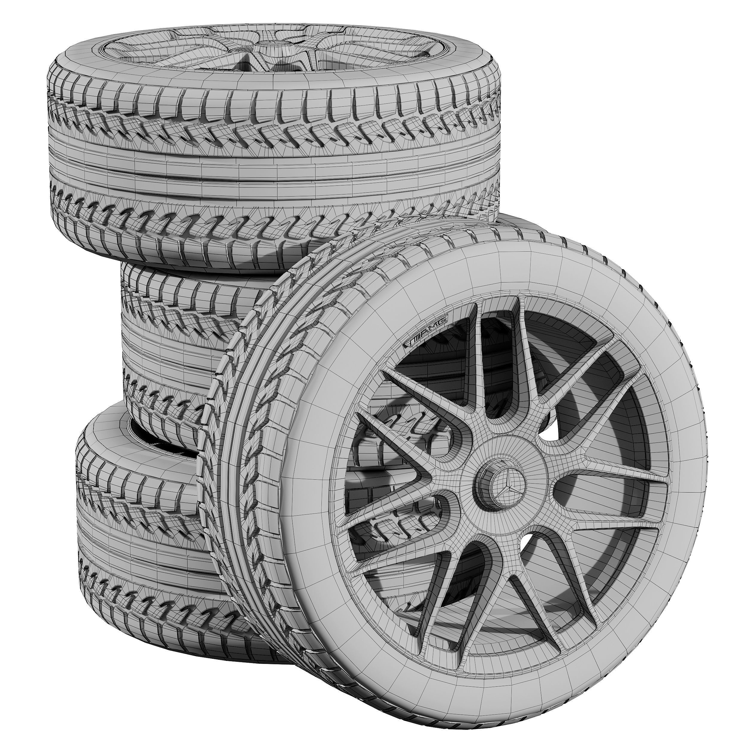 Mercedes wheels 3D model_4