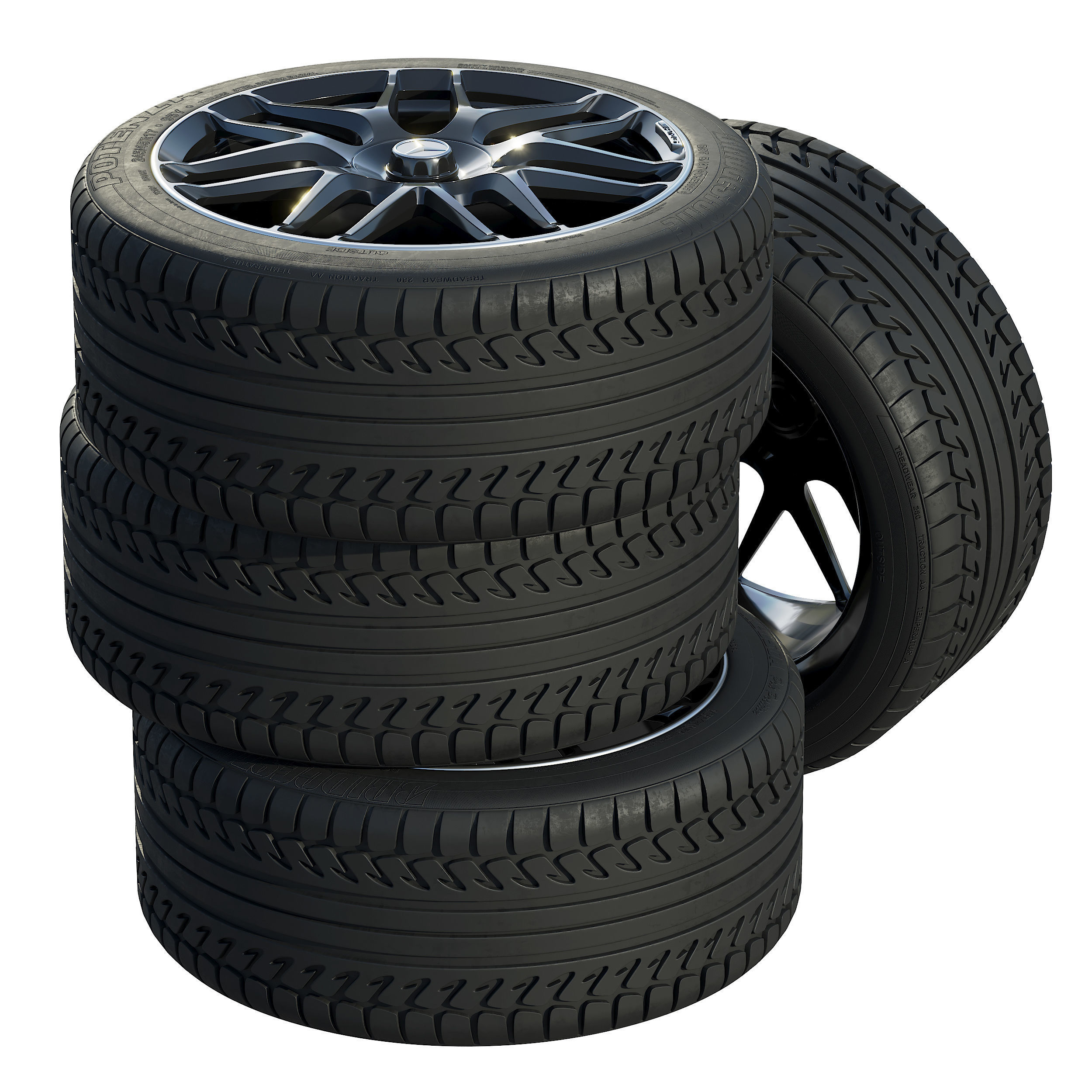 Mercedes wheels 3D model_2