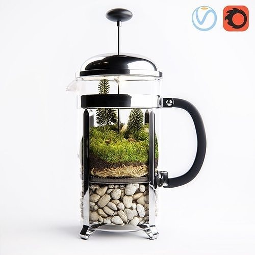 Florarium French Press 3D model