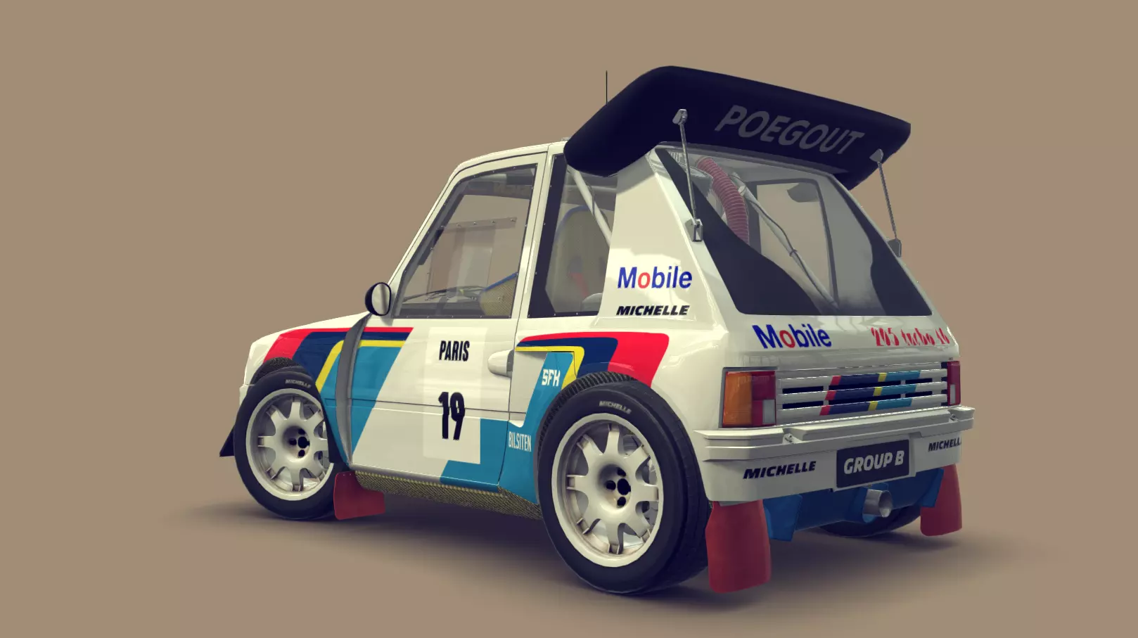 Cartoon Rally Car 3D model