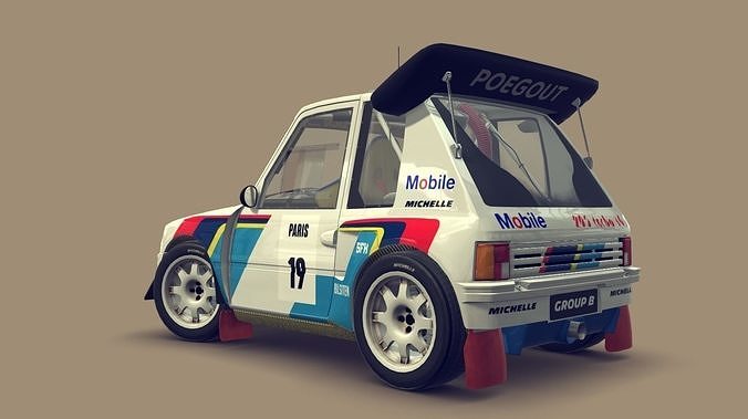 Cartoon Rally Car 3D model
