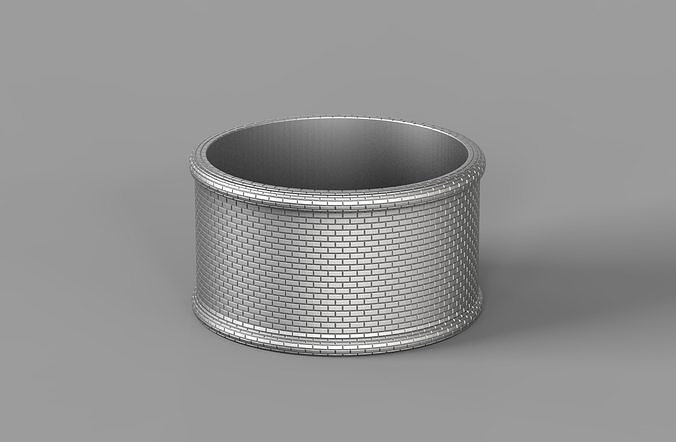 Brick wall ring 3D print model
