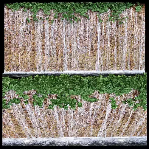 Waterfall made of rocks and gravel