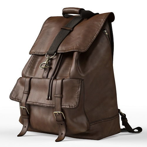 Leather backpack  3D model